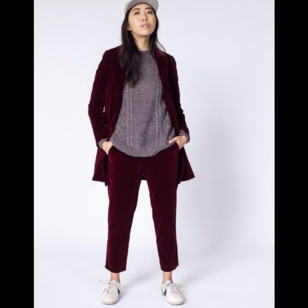 WILDFANG THE EMPOWER VELVET CROP PANTS SZ 18